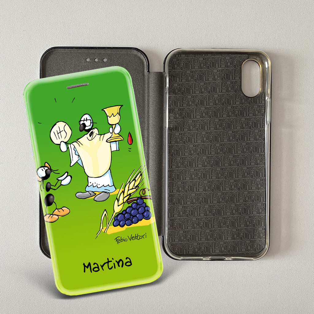 Customized artistic cover for Smartphone subject "Pizza Chef" model with "Book" opening