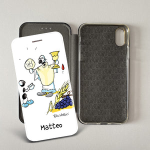 Customized artistic cover for Smartphone subject "Pizza Chef" model with "Book" opening