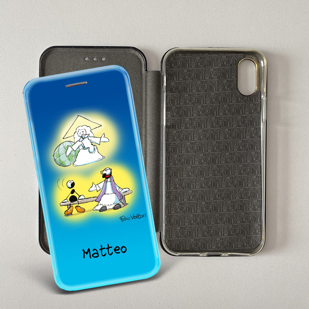 Customized artistic cover for Smartphone subject "Pizza Chef" model with "Book" opening