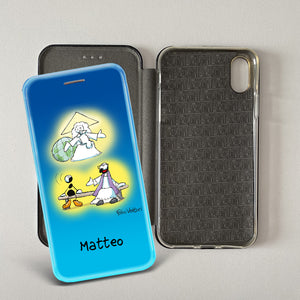 Customized artistic cover for Smartphone subject "Pizza Chef" model with "Book" opening