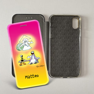 Customized artistic cover for Smartphone subject "Pizza Chef" model with "Book" opening