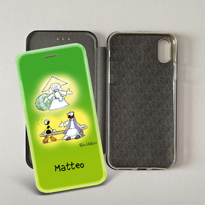 Customized artistic cover for Smartphone subject "Pizza Chef" model with "Book" opening