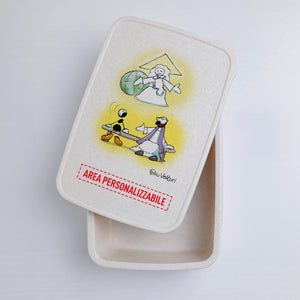 Scatola Porta Pranzo con Fascia Porta Posate Personalizzata soggetto "Confessione"