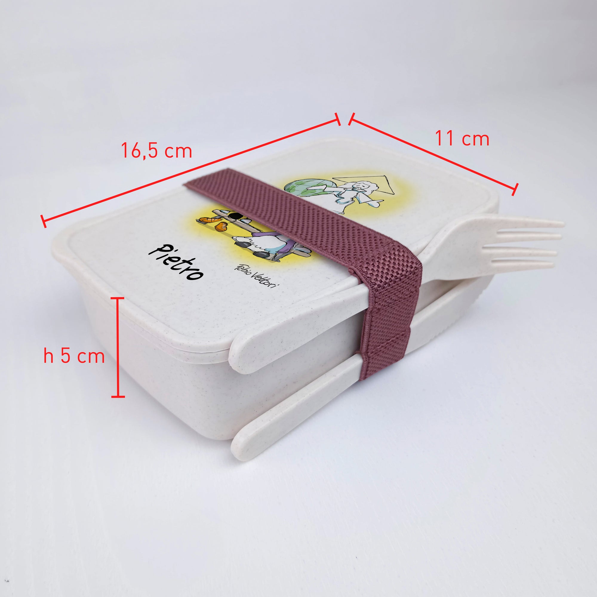 Scatola Porta Pranzo con Fascia Porta Posate Personalizzata soggetto "Confessione"