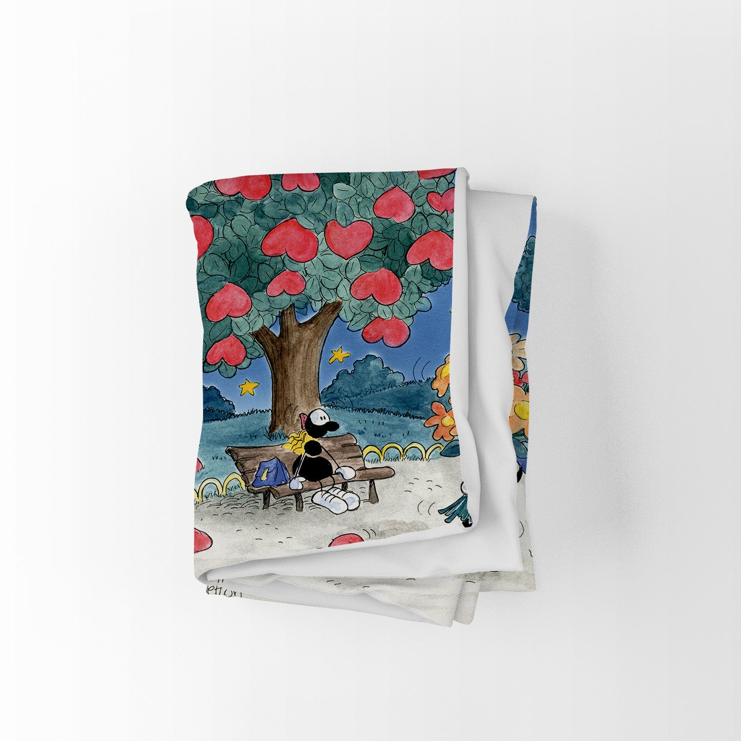 Padded quilted plaid with "Tree of Hearts" motif