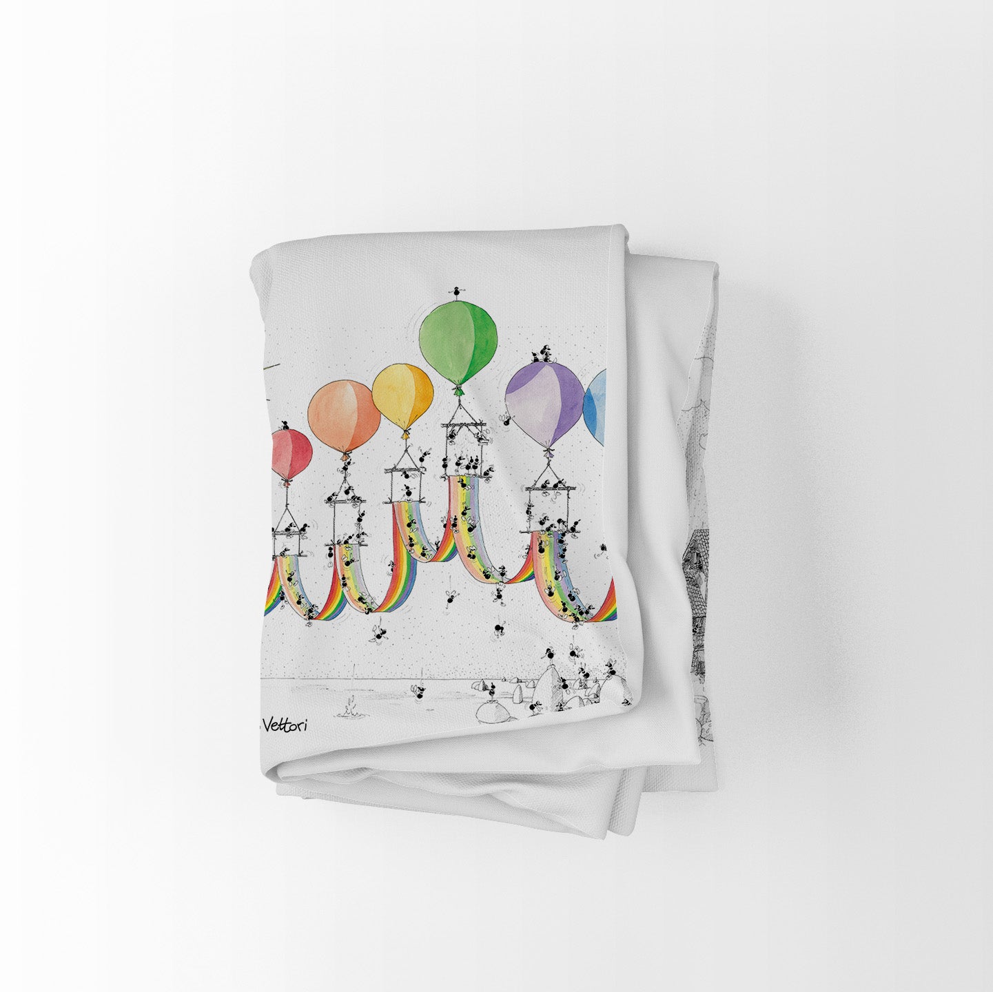 Padded quilted plaid with "Rainbow" theme