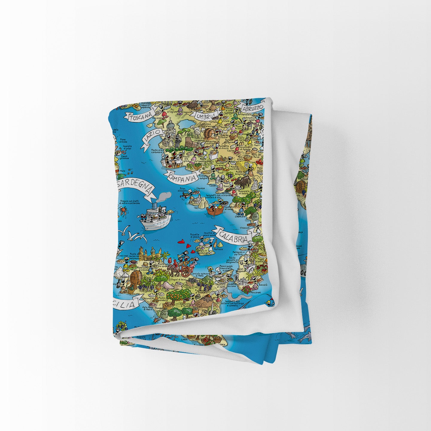 Padded quilted plaid with "Italy of flavors" theme