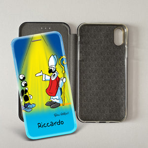Customized artistic cover for Smartphone subject "Pizza Chef" model with "Book" opening