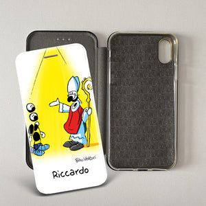 Customized artistic cover for Smartphone subject "Pizza Chef" model with "Book" opening