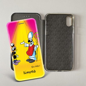 Customized artistic cover for Smartphone subject "Pizza Chef" model with "Book" opening