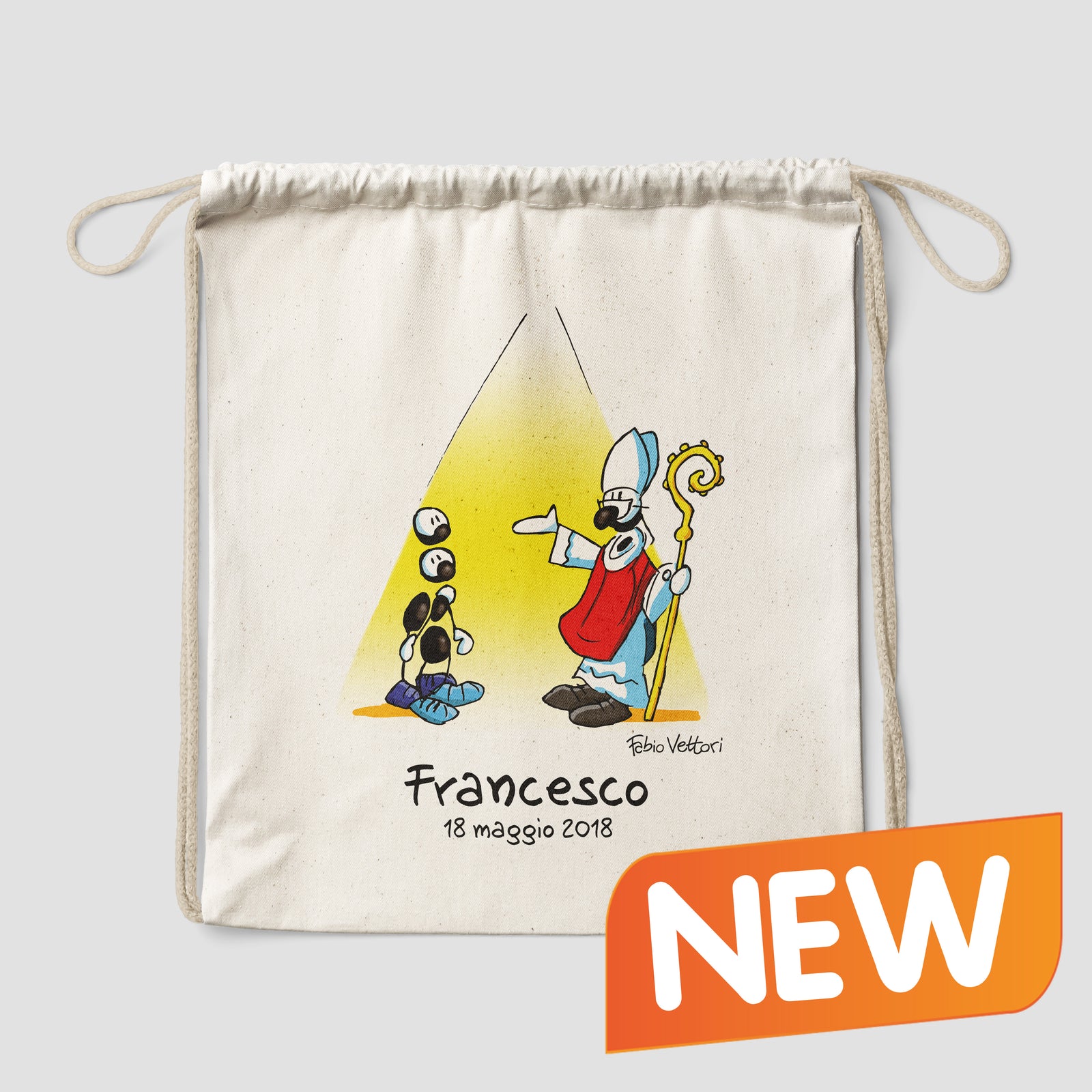 Sacca zaino personalizzata in cotone soggetto "Cresima"