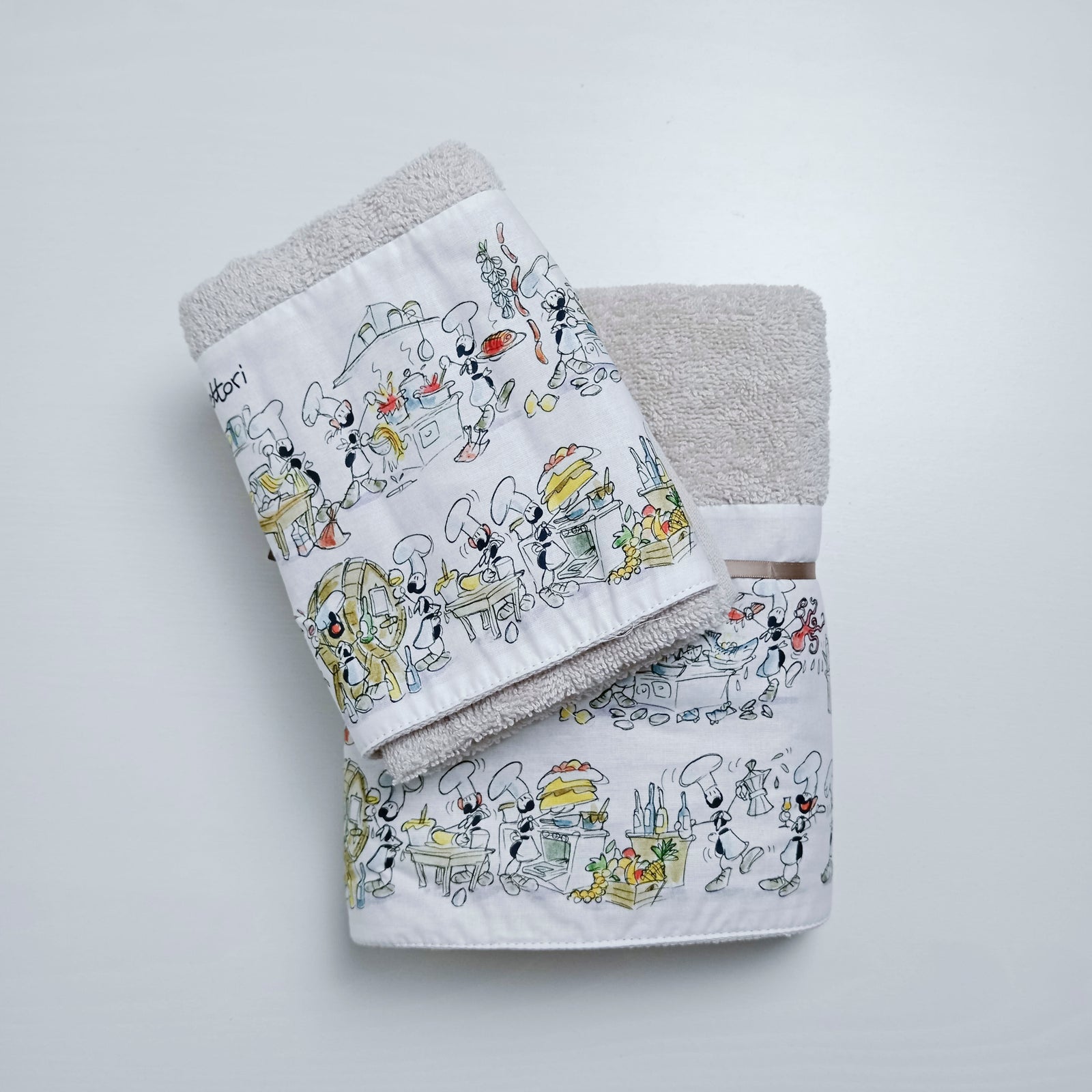 COUPLE SPONGE TOWEL + GUEST towels in cotton "Edelweiss" motif