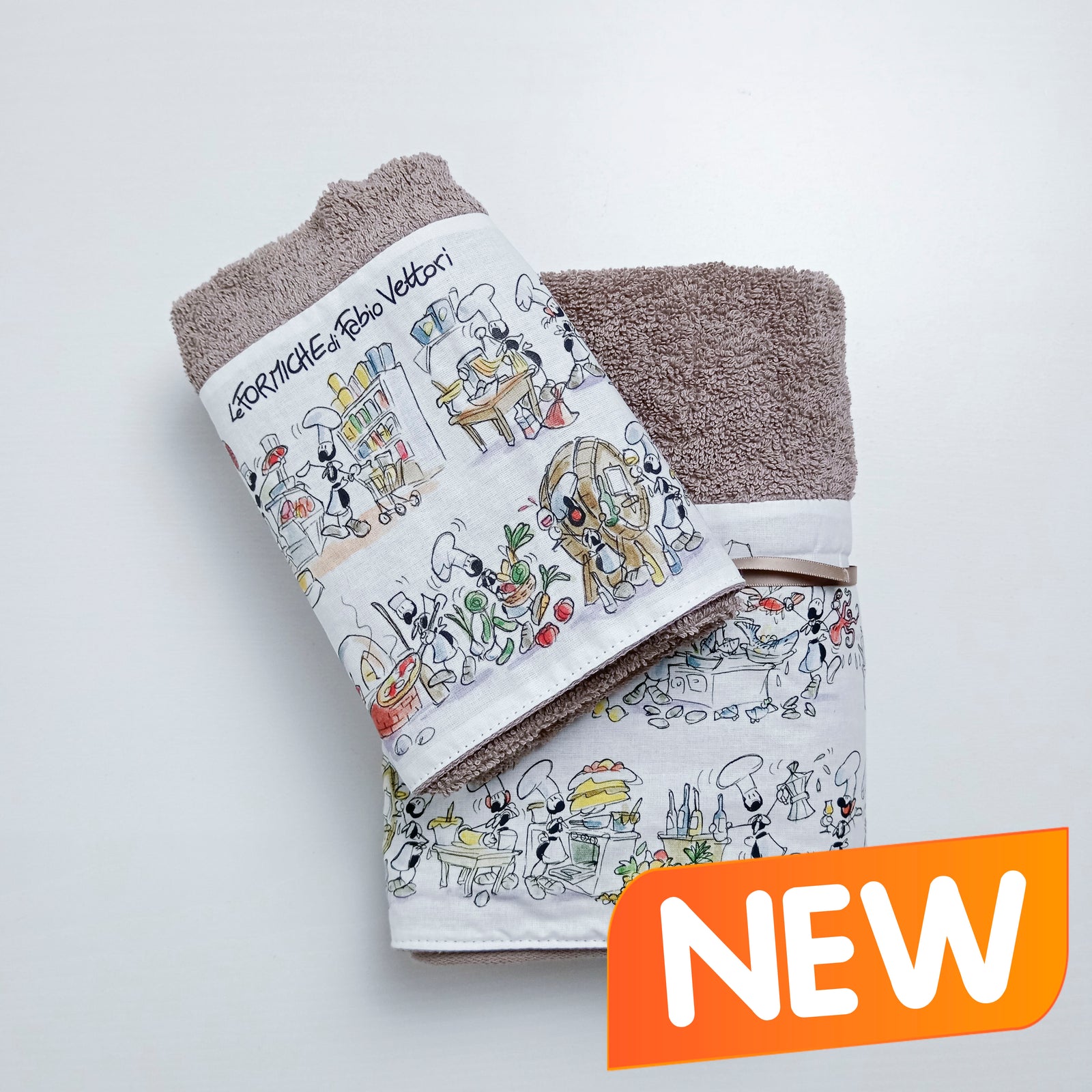 COUPLE SPONGE TOWEL + GUEST towels in cotton "Edelweiss" motif