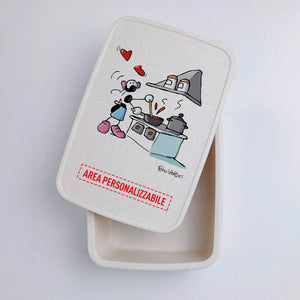 Lunch Box with Personalized Cutlery Band "Cook" Theme