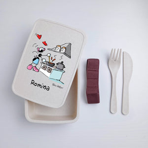 Lunch Box with Personalized Cutlery Band "Cook" Theme