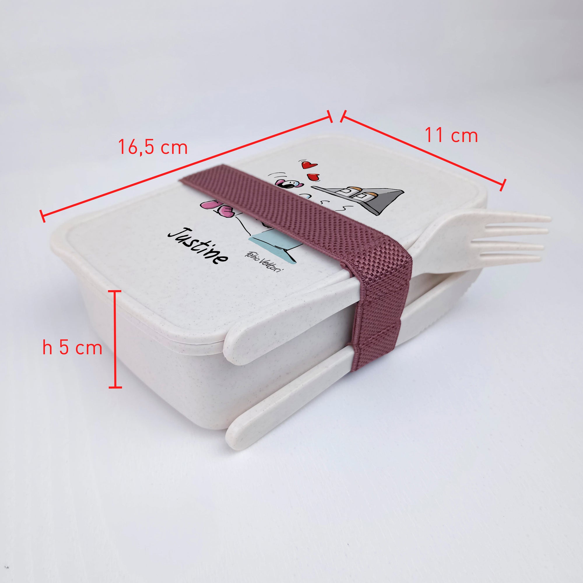 Lunch Box with Personalized Cutlery Band "Cook" Theme