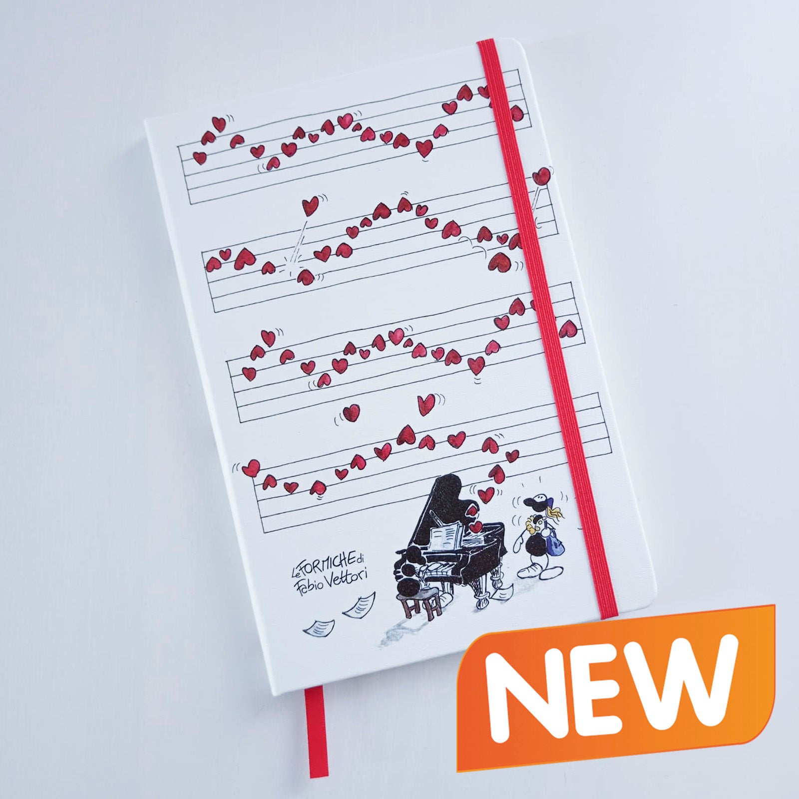 Taccuino Artistico – Sketchbook Formato A5 Soggetto "Cuoricini" (FV43-02)