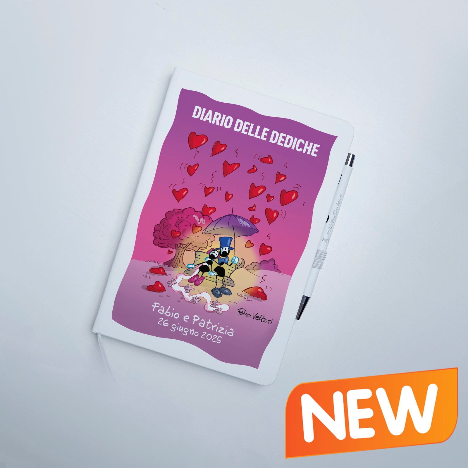 Customizable A5 notebook with pen, subject "Diary of Dedications"