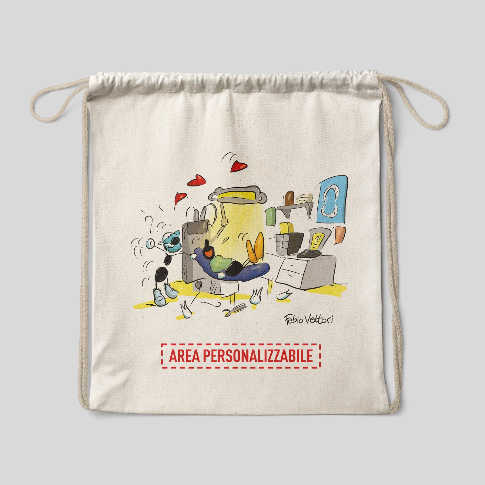 Sacca zaino personalizzata in cotone soggetto "Dentista"