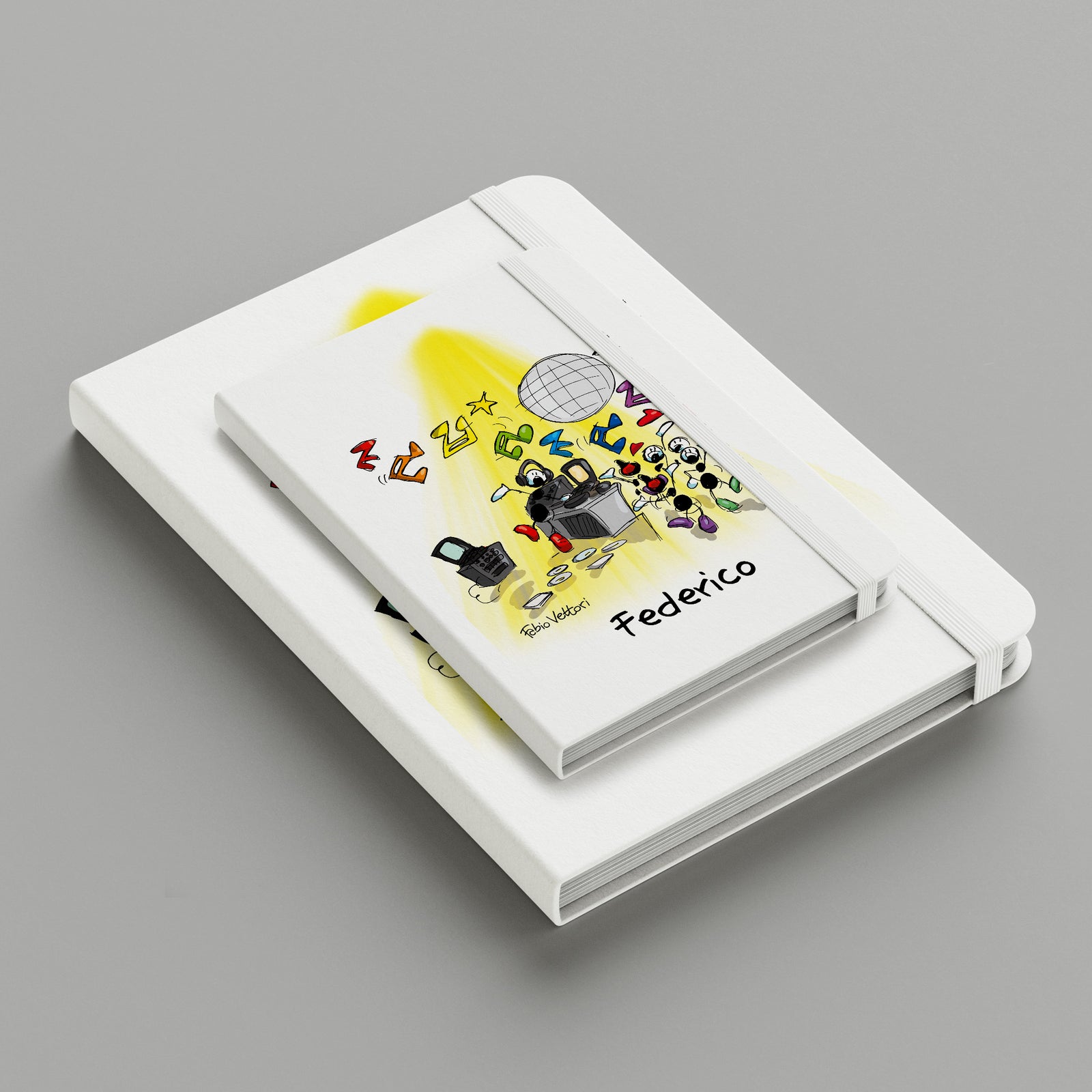 Personalized notebook with "DJ" theme