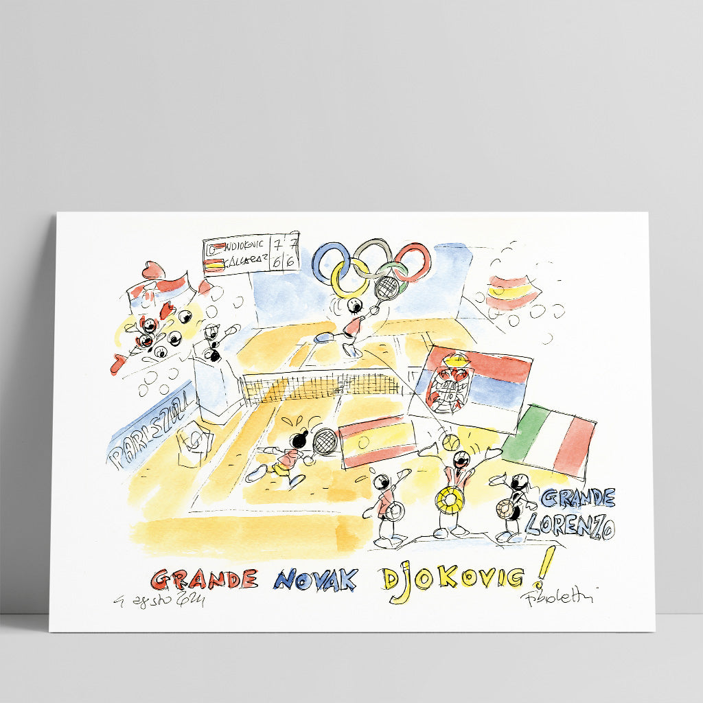 Disegno originale "Novak Djokovic - Paris 2024"