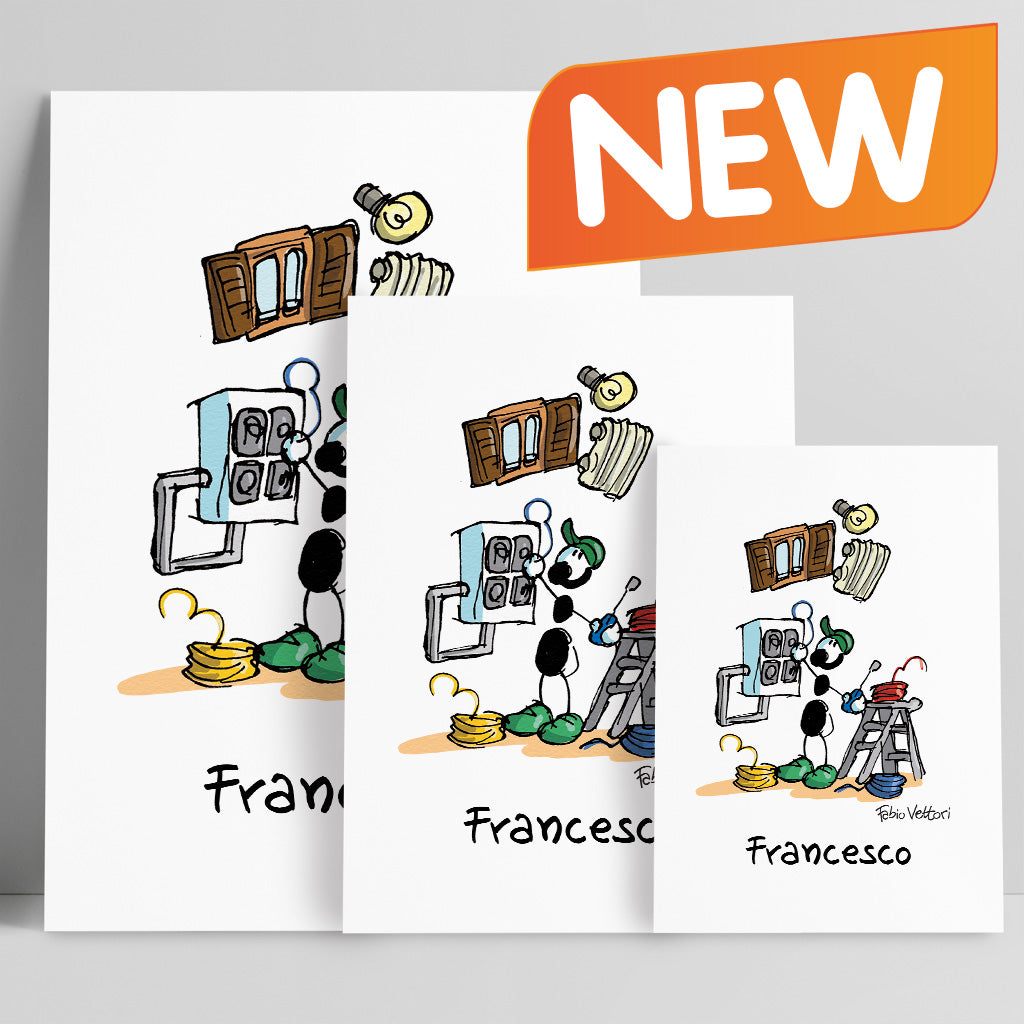 Personalized "Electrician" poster print