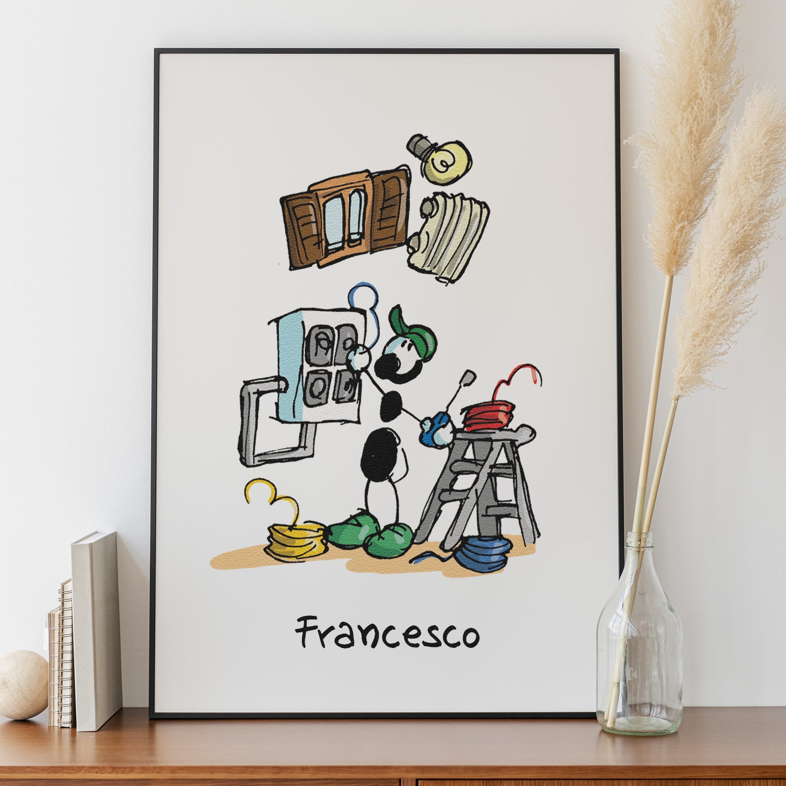 Personalized "Electrician" poster print