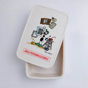 Scatola Porta Pranzo con Fascia Porta Posate Personalizzata soggetto "Elettricista"