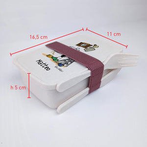 Scatola Porta Pranzo con Fascia Porta Posate Personalizzata soggetto "Elettricista"