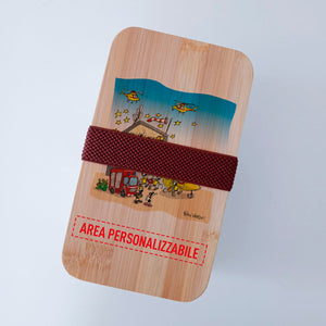 Lunch Box with Cutlery Holder Band Personalized with "Helicopter Rescue" Theme