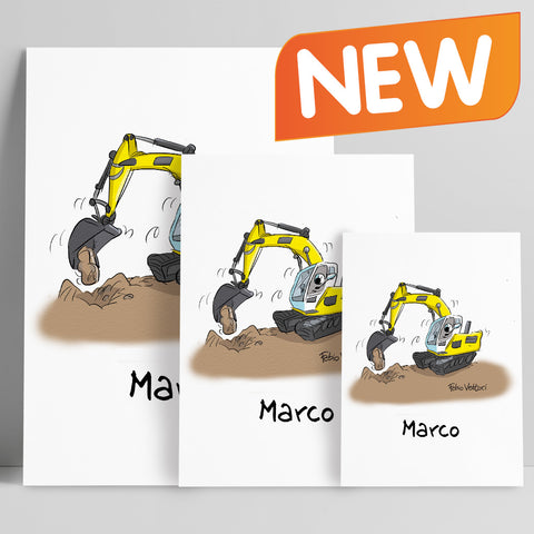 Stampa su poster personalizzata soggetto "Escavatorista"