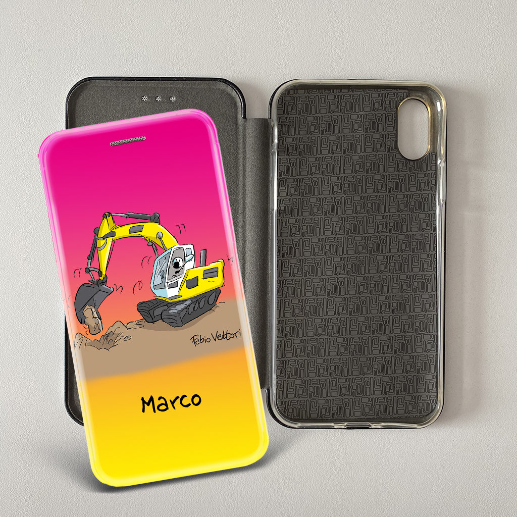 Customized artistic cover for Smartphone subject "Pizza Chef" model with "Book" opening