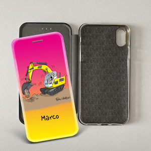 Customized artistic cover for Smartphone subject "Pizza Chef" model with "Book" opening