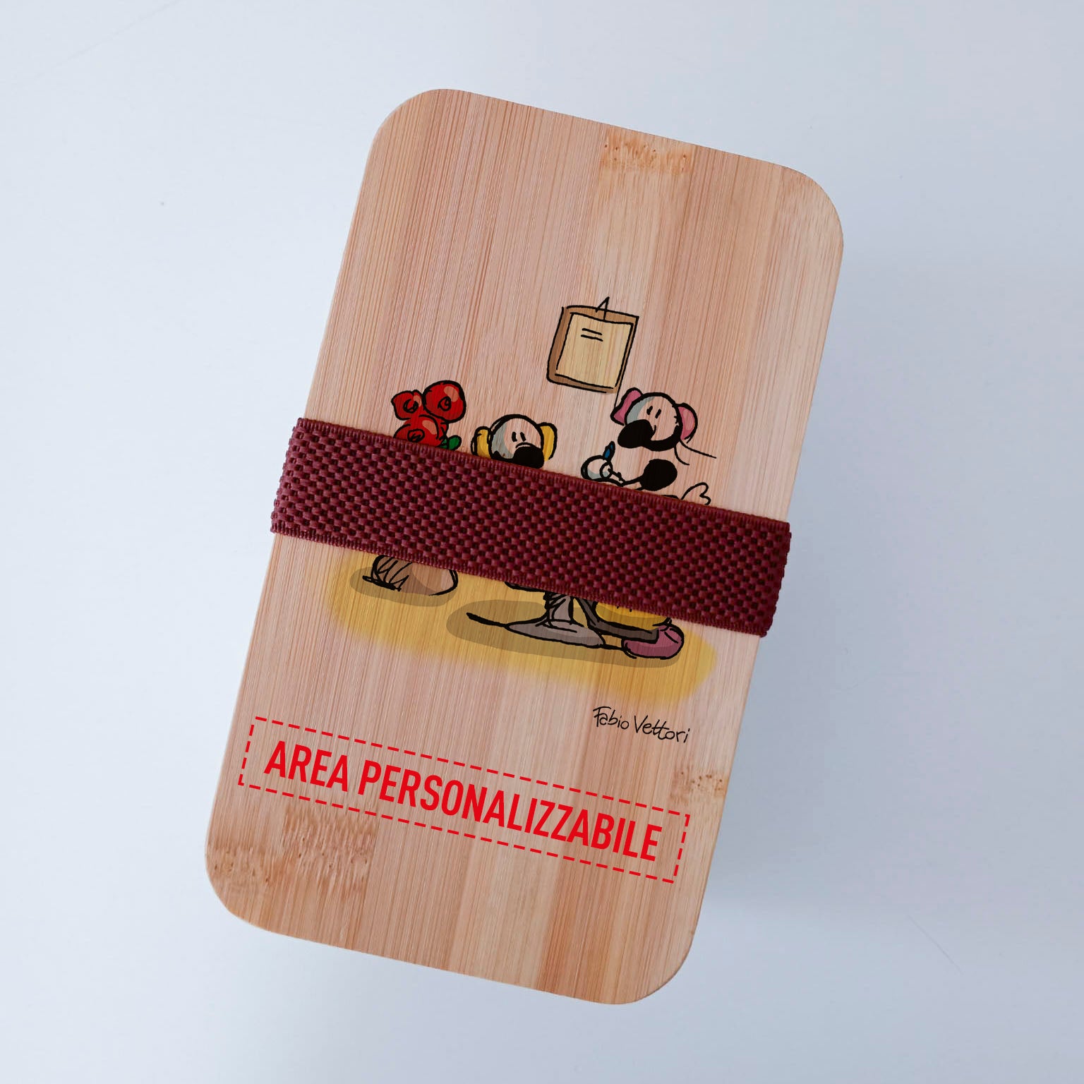 Lunch Box with Cutlery Holder Band Personalized with "Beautician" Theme