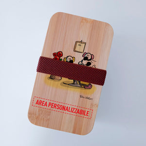 Lunch Box with Cutlery Holder Band Personalized with "Beautician" Theme