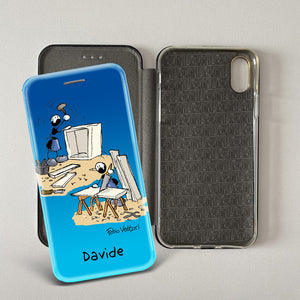 Customized artistic cover for Smartphone subject "Pizza Chef" model with "Book" opening