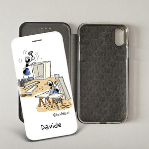 Customized artistic cover for Smartphone subject "Pizza Chef" model with "Book" opening