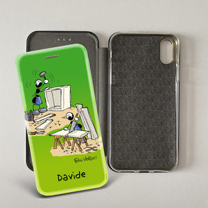 Customized artistic cover for Smartphone subject "Pizza Chef" model with "Book" opening