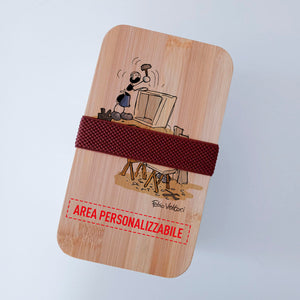 Lunch Box with Cutlery Holder Band Personalized with "Carpenter" Theme