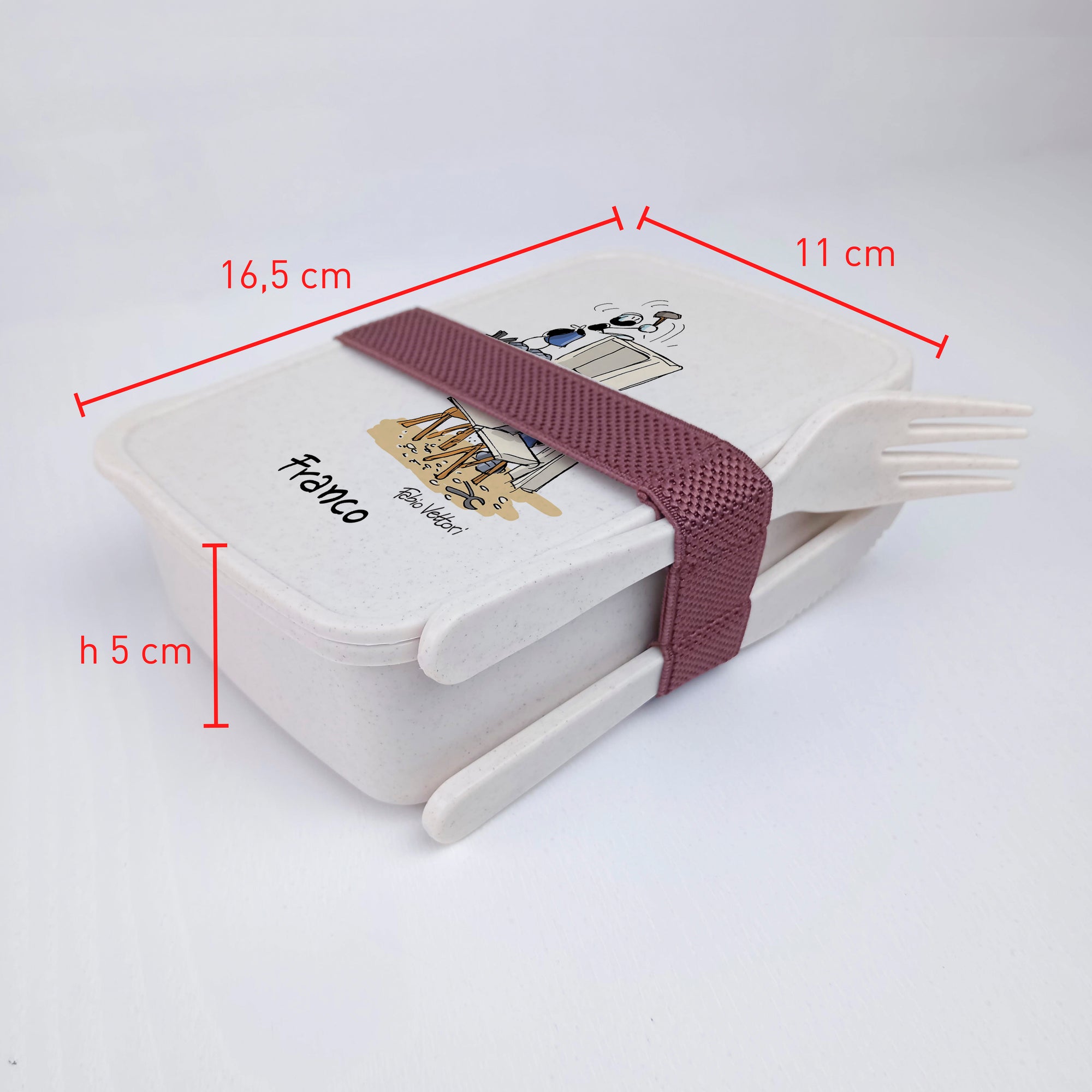 Lunch Box with Cutlery Holder Band Personalized with "Carpenter" Theme