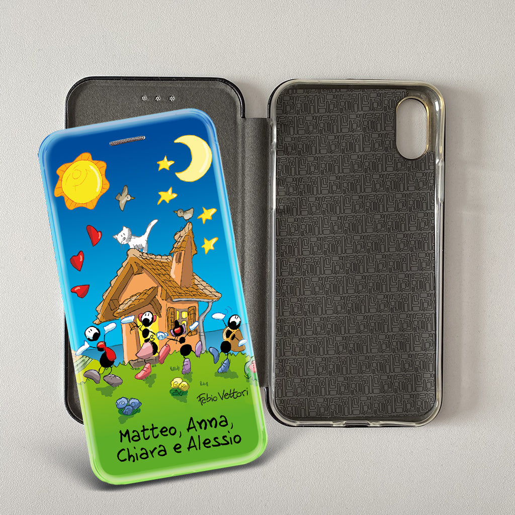 Customized artistic cover for Smartphone subject "Pizza Chef" model with "Book" opening