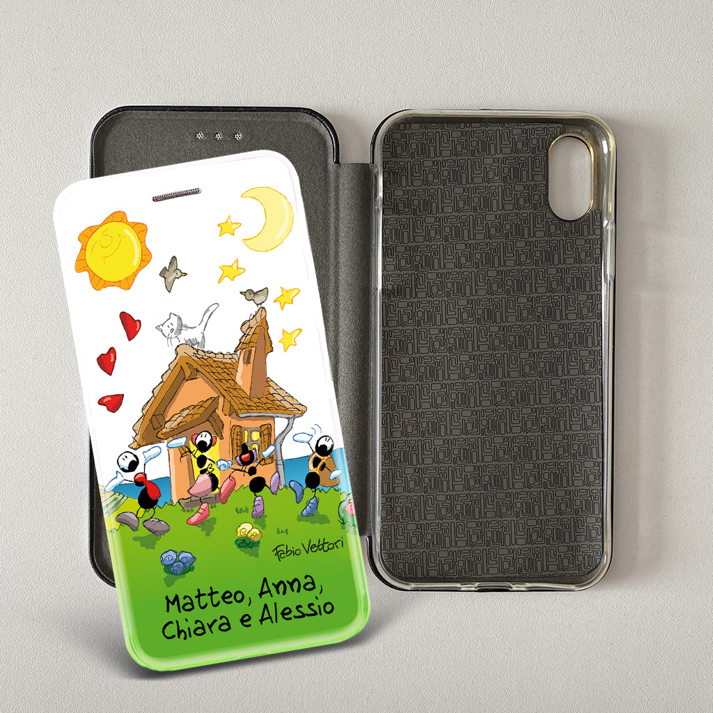 Customized artistic cover for Smartphone subject "Pizza Chef" model with "Book" opening