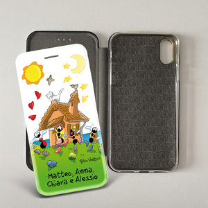 Customized artistic cover for Smartphone subject "Pizza Chef" model with "Book" opening