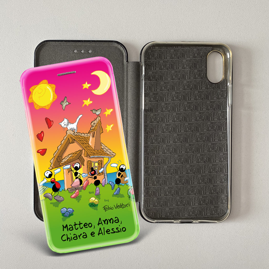 Customized artistic cover for Smartphone subject "Pizza Chef" model with "Book" opening