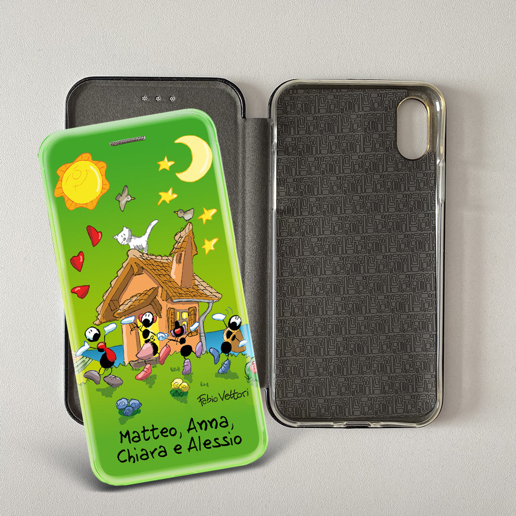 Customized artistic cover for Smartphone subject "Pizza Chef" model with "Book" opening