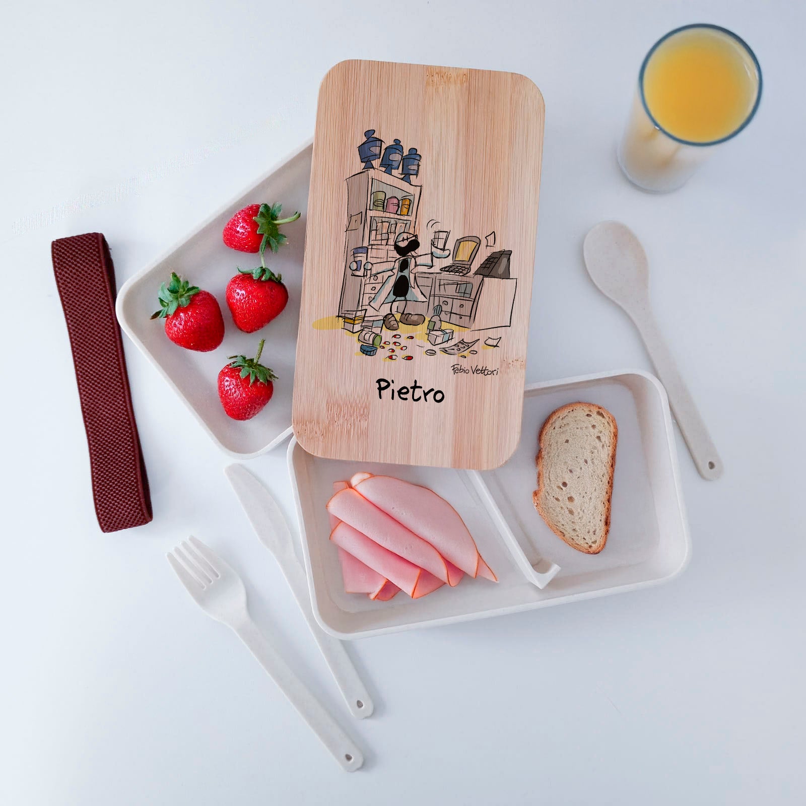 Lunch Box with Cutlery Holder Band Personalized "Pharmacist" Theme