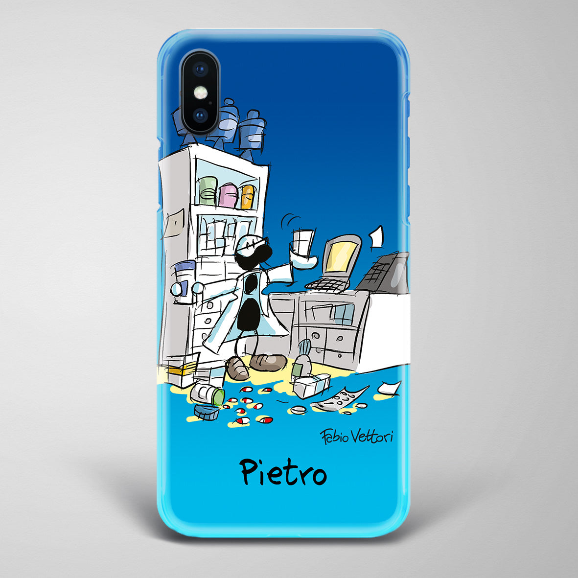 Cover artistica per Smartphone Personalizzata Farmacista (maschio)