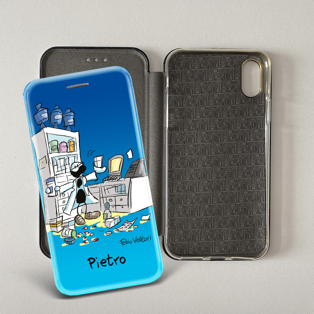 Customized artistic cover for Smartphone subject "Pizza Chef" model with "Book" opening