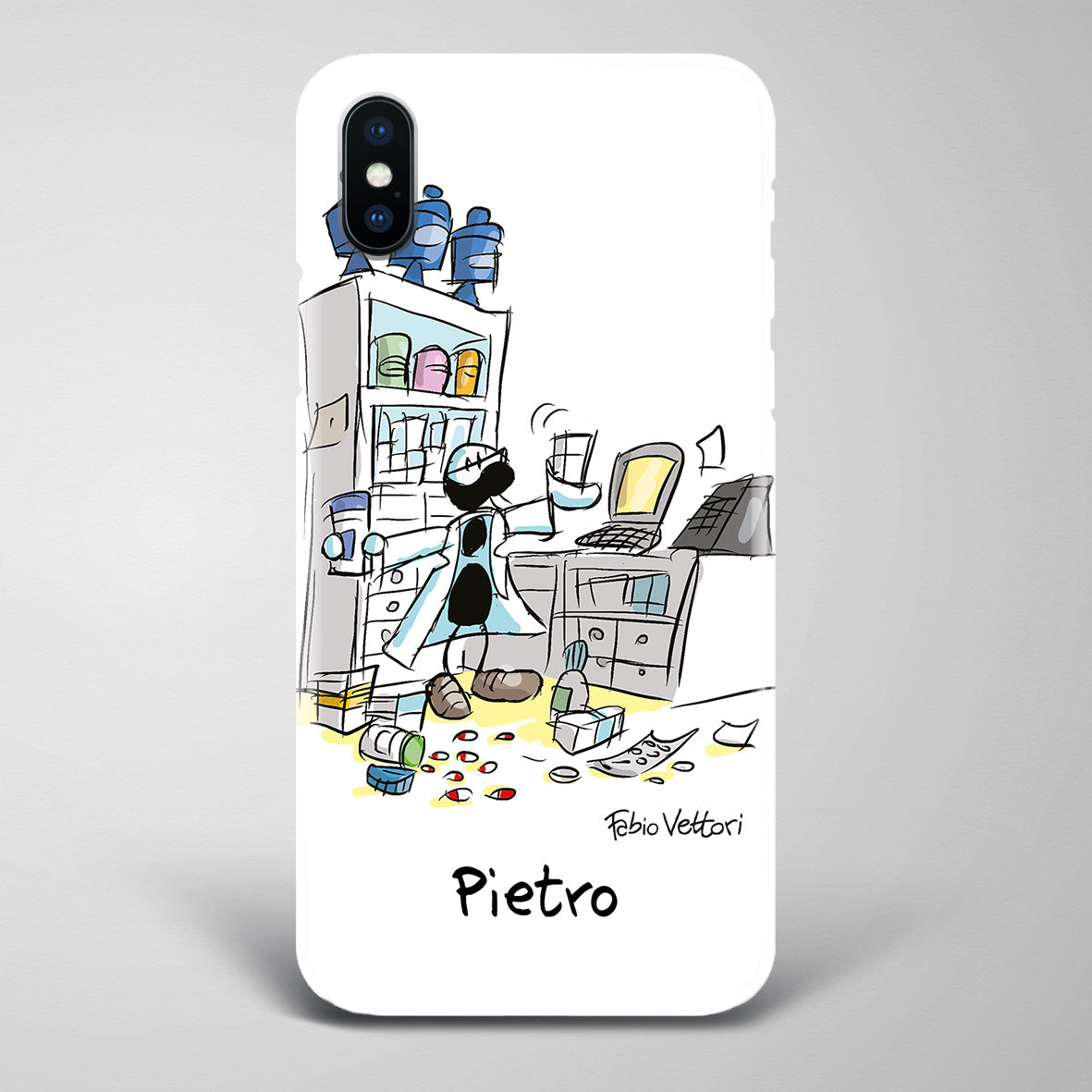 Cover artistica per Smartphone Personalizzata Farmacista (maschio)