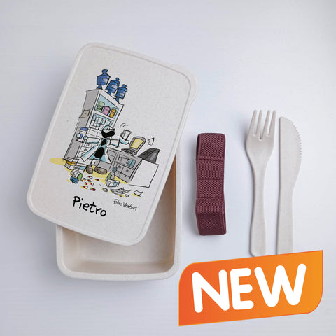 Scatola Porta Pranzo con Fascia Porta Posate Personalizzata soggetto "Farmacisti"